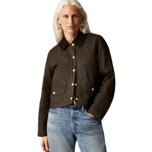 J. Crew Dark Brown Cropped Button-Front Jacket